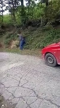 Il a mis sa voiture dans le fossé mais ne veut pas la laisser seule !