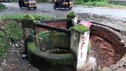 Ce puits disparait, avalé par un glissement de terrain