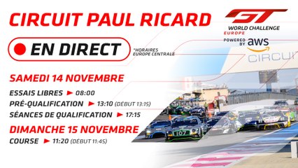 LIVE - PAUL RICARD - GT WORLD CHALLENGE EUROPE - 2020- FRENCH.