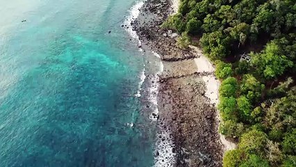 Drone view of beautiful rocky coast