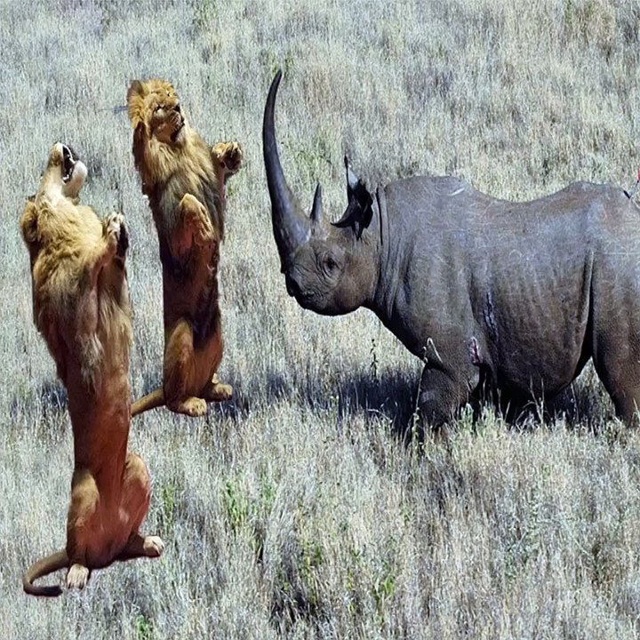 Rhino vs Lion - Who Is The win the fight?