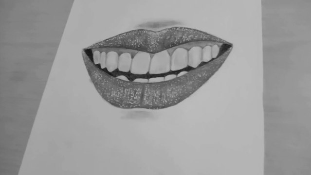 How to Draw Teeth for beginners easy tutorial || Lips drawing