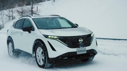 The new Nissan Ariya Winter driving