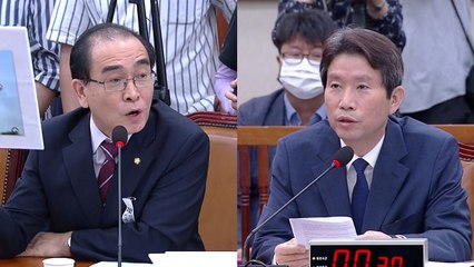 태영호 "주체사상 신봉하냐"...이인영 "민주주의 이해 떨어져" / YTN