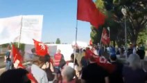 Los trabajadores de Airbus protestan contra los despidos en Getafe