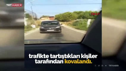 Trafikte korku dolu kovalamaca kamerada
