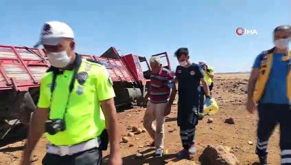 - Gaziantep’te karpuz yüklü kamyon tarlaya uçtu: 1 yaralı