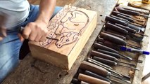 Wood Carving Skill and Techniques, Amazing Fastest Wood Carving Skills make a BUFFALO