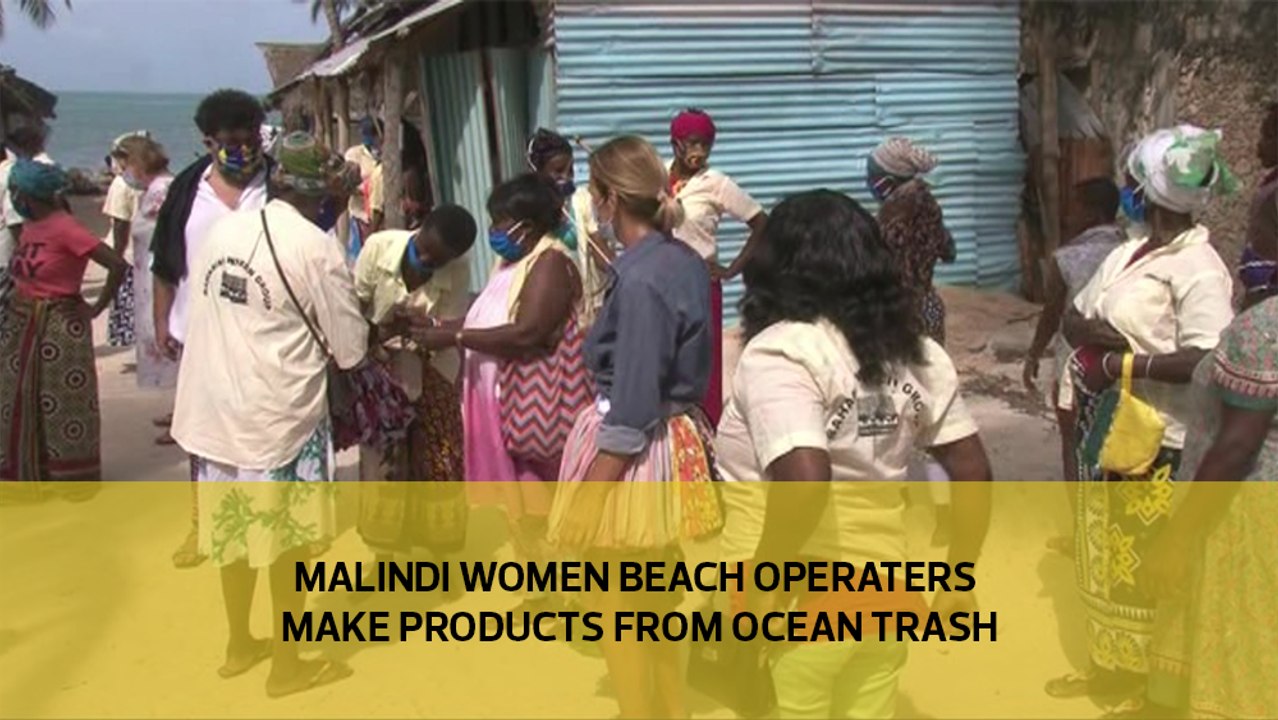 Malindi Women Beach Operators make products from ocean trash