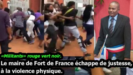 Le maire de Fort de France échappe de justesse à la violence des «militants»Rouge vert noir.