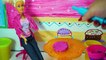 Barbie doll make a cake- Barbie cake surprise- Barbie and Rapunze cooking toys