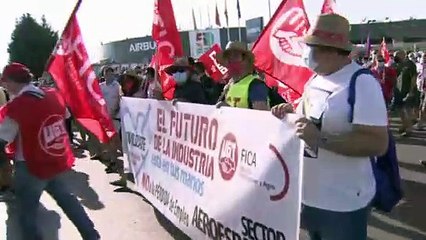 Spaniens Airbus-Belegschaft protestiert gegen Job-Abbau