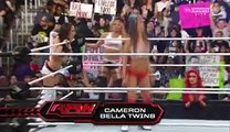 AJ Lee Alicia Fox And Aksana  vs The Bella Twins And Cameron 2-10-14