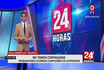 Trujillo: trabajadores de limpieza celebran cumpleaños de supervisor