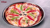 NO CHEESE, NO YEAST, NO OVEN VEG PIZZA - VEG PIZZA IN KADAI - KADAI PIZZA RECIPE WITHOUT YEAST