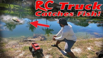 Toy RC Truck Fishing!!! Chevy or Ford_