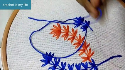 Hand Embroidery - Lazy Daisy Stitch - Branch Stitch