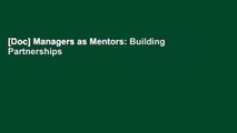 [Doc] Managers as Mentors: Building Partnerships for Learning, Third Edition