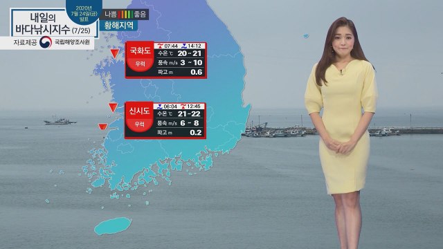[내일의 바다낚시지수] 7월 25일 토요일, 곳곳에 풍랑경보와 풍랑주의보, 출조 전 확인 / YTN