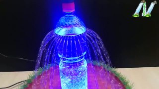 How to make Tabletop Fountain with plastic bottle and Led very easy and fast