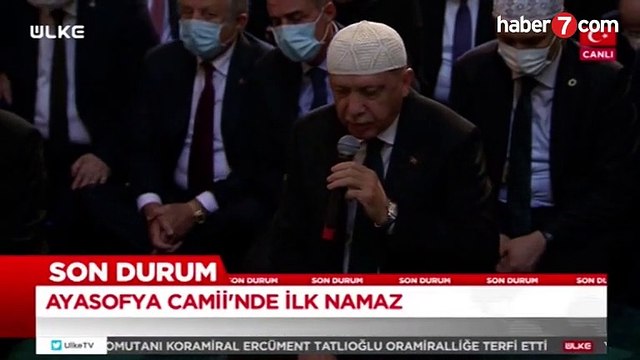Erdoğan'dan Ayasofya'da Kur'an-ı Kerim tilaveti!