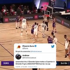 Après un 3-points du pivot Deandre Ayton, ce fan NBA est obligé de se faire tatouer le visage