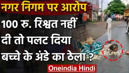 Madhya Pradesh: Indore में निगम कर्मियों ने पलटा बच्चे का अंडे का ठेला, मचा बवाल | वनइंडिया हिंदी