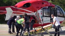 Sıcak kahveyle yanan çocuk ambulans helikopterle hastaneye sevk edildi