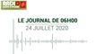 Journal de 06 heures du vendredi 24 juillet 2020 [Radio Côte d'Ivoire]