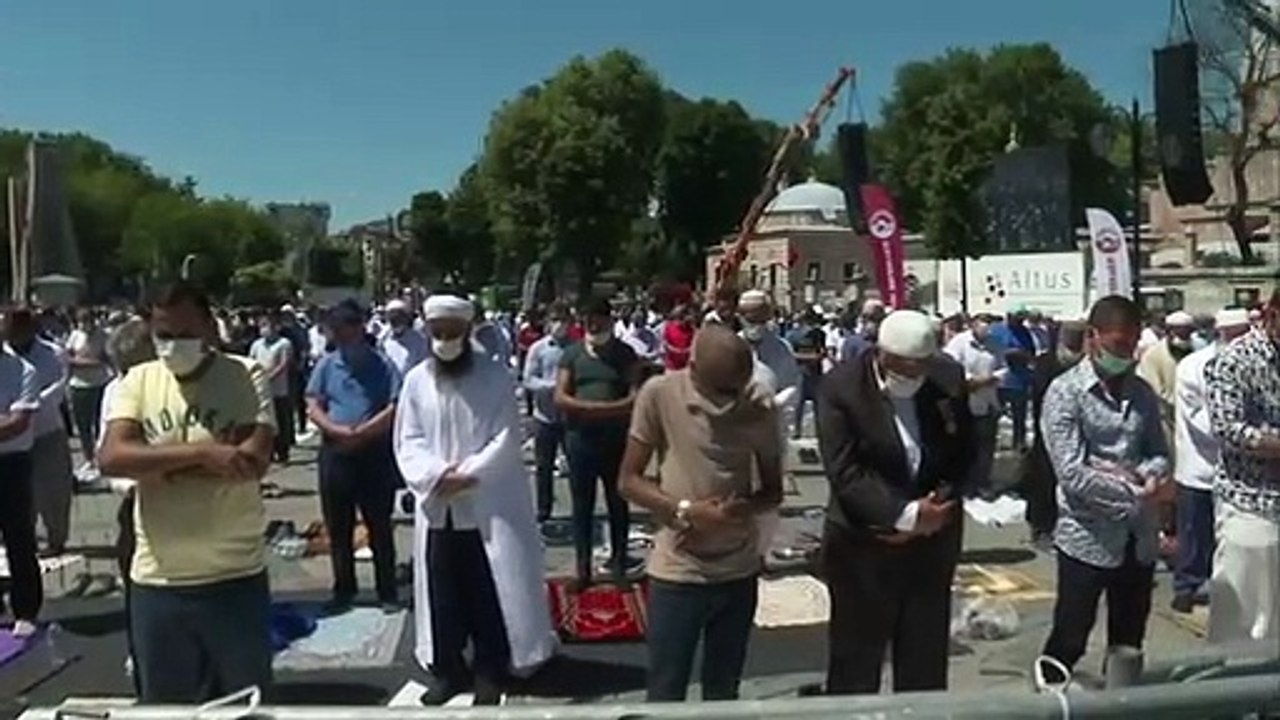 First Islamic prayers held in Turkey's Hagia Sophia since mosque reconversion - AFP