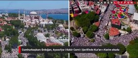 Turkish President Recep Tayyip Erdogan arrives at Hagia Sophia to attend Friday prayers