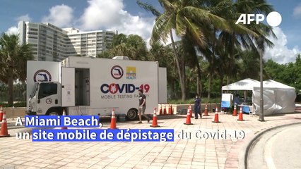 USA: Un site mobile de dépistage au Covid-19 à Miami Beach