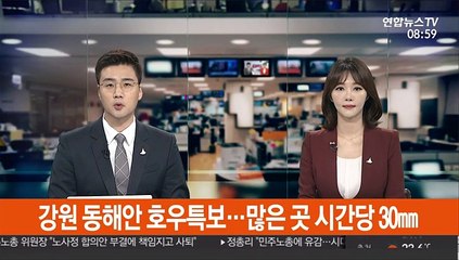 강원 동해안 호우특보…많은 곳 시간당 30㎜
