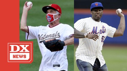 50 Cent Gets Grouped With Dr. Anthony Fauci After Horrible MLB Opening Day Pitch