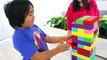 Ryan and Mommy Pretend Play with Giant Colored Block Toys Jenga!!