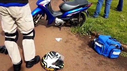 Motociclista fica ferido ao sofrer queda na Região da Fag