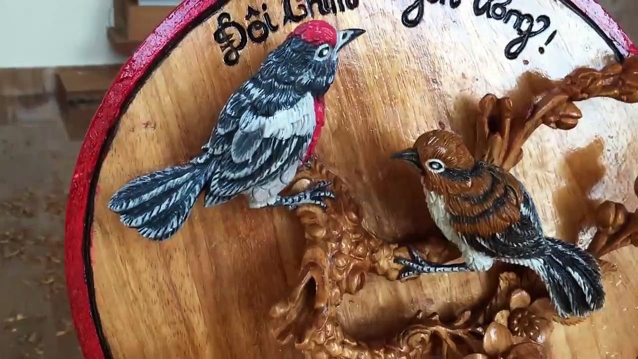 Wood Carving --- LoveBirds --- Wood Carving Art