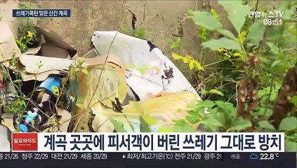 계곡에서 코로나 스트레스는 풀고 쓰레기는 되가져가세요