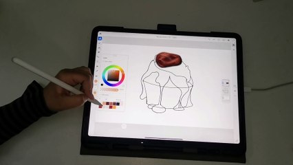 Tutorial  How to draw chocolate cupcake on iPad (Adobe fresco)