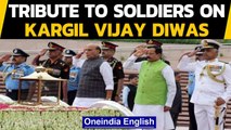 Rajnath Singh and 3 service chiefs pay tribute to soldiers at National War Memorial | Oneindia News