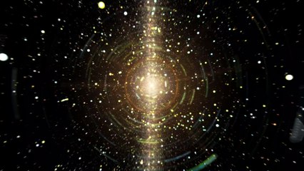 [NO COPYRIGHT ANIMATION]  Outer Space and Golden Stars with Sound Effect