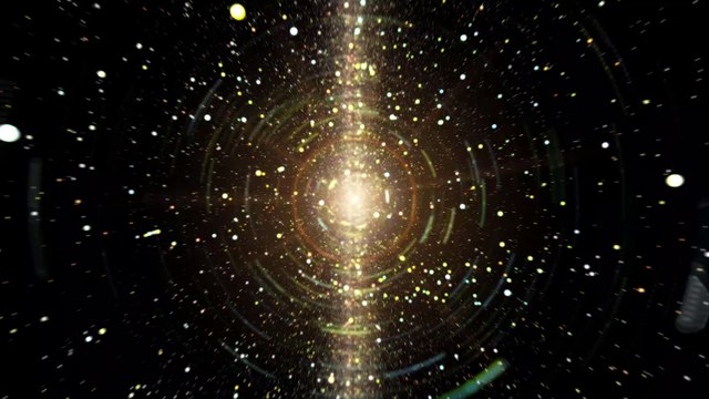 [NO COPYRIGHT ANIMATION] Outer Space and Golden Stars with Sound Effect