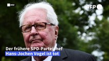 Früherer SPD-Chef Hans-Jochen Vogel ist tot