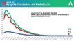 Gráfico con la evolución de los ingresos hospitalarios por coronavirus en Andalucía / 26-07-2020