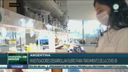 Argentina aprueba ensayos con suero para tratar la COVID-19