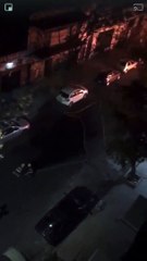 Momento de la explosión del auto en Villa Crespo