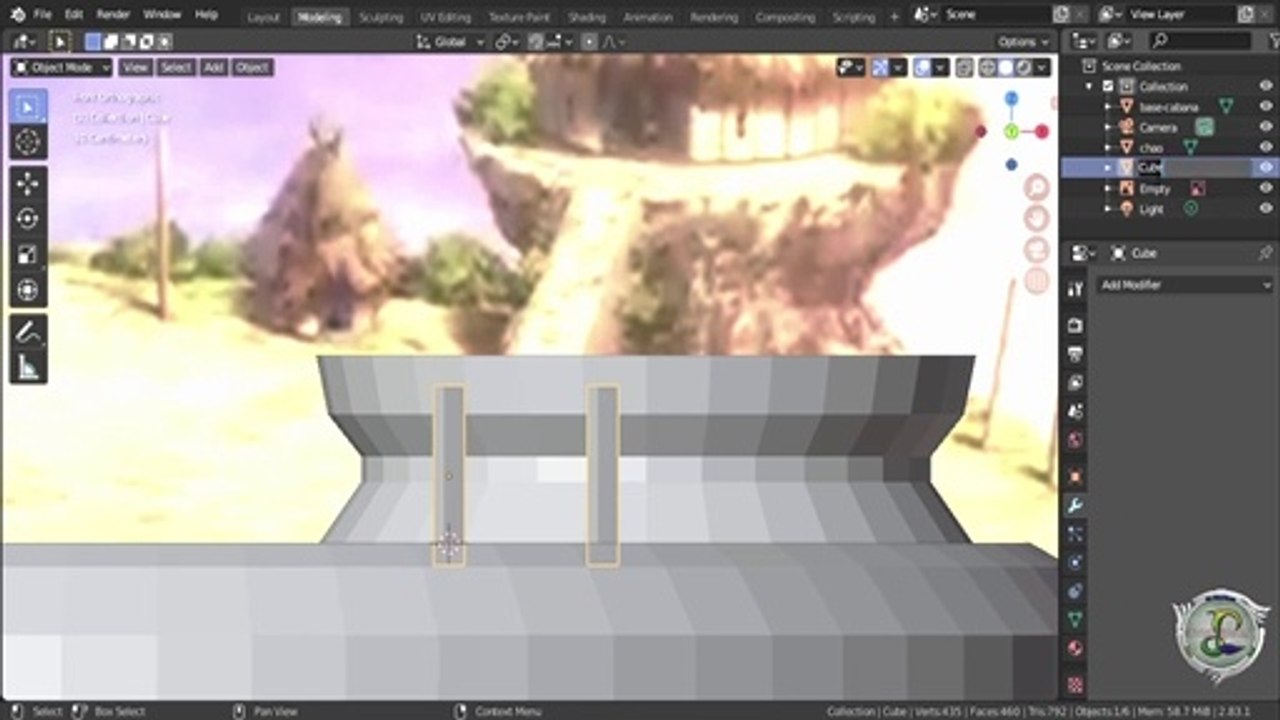 Blender Tutorial Modelagem 3D - Modelando Cabana da vila de Senku Ishigame