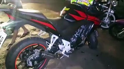 Motos colidem e homem fica ferido na Rua Maracaí