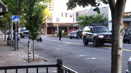 Truck Rams Scooter off the Road