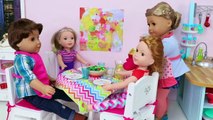 Play Baby Dolls House Cleaning Toys in Kitchen with Dishwasher!